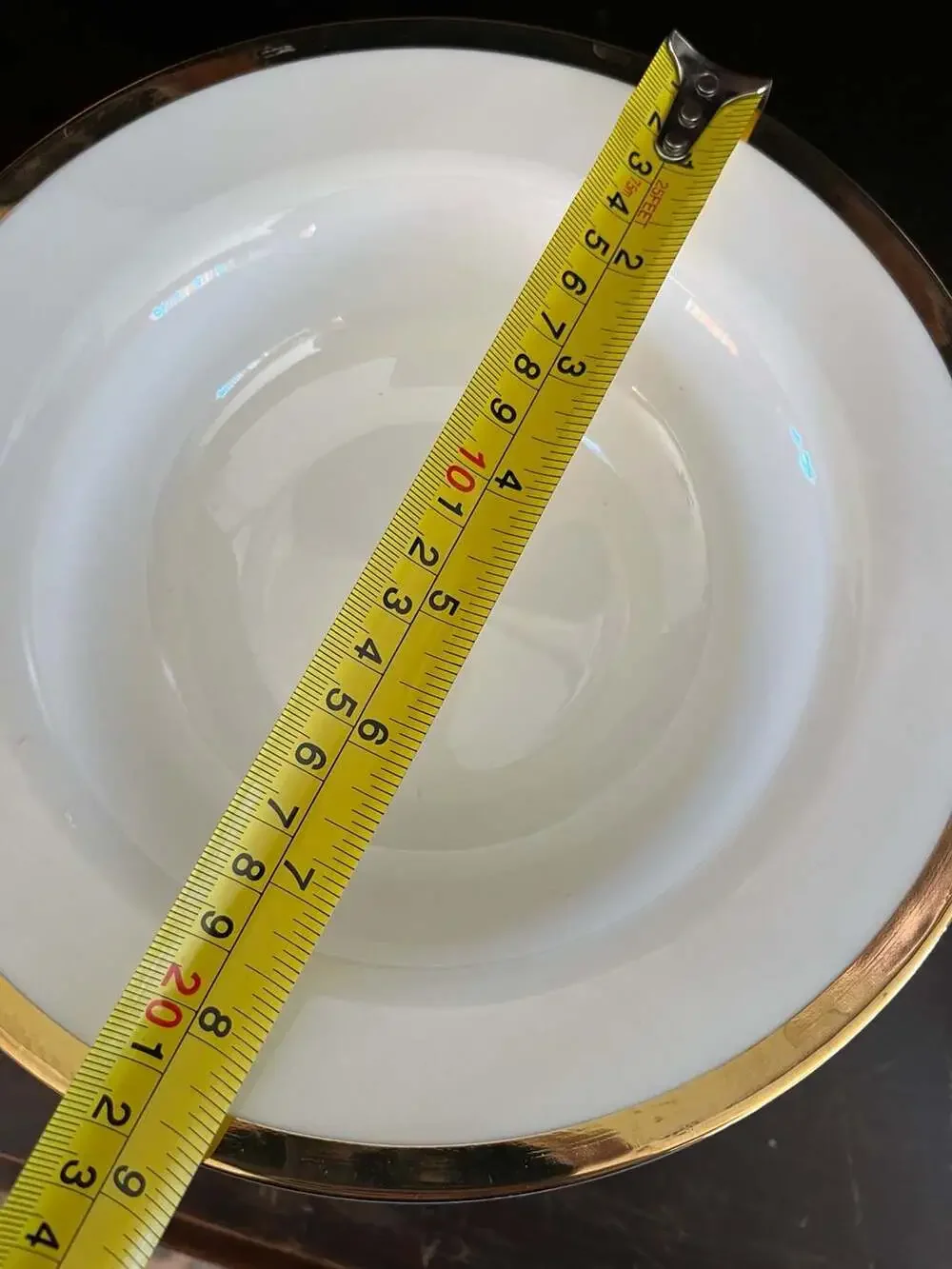 Set of 8 Pier 1 Gold Band Porcelain Soup Bowls